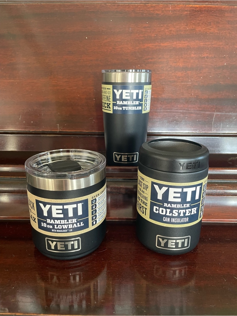 Yeti Black Rambler Tumbler, Lowball & Colster Set